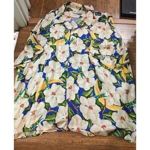 Bayou Wear Dragonfly Floral Hawaiian Aloha  Mens 3XL Shirt Jazz Fest Made In USA